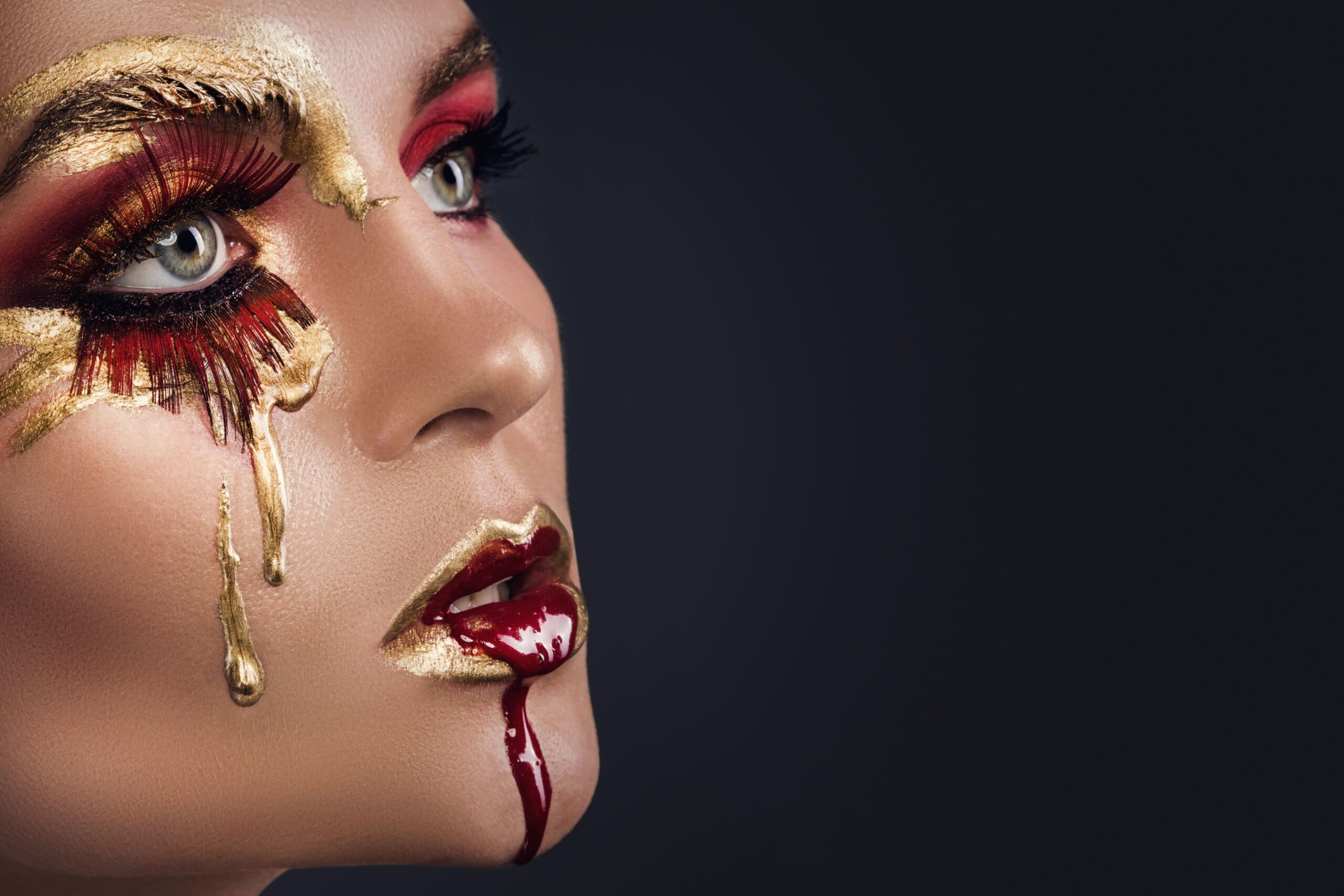 female face with beautiful creative makeup